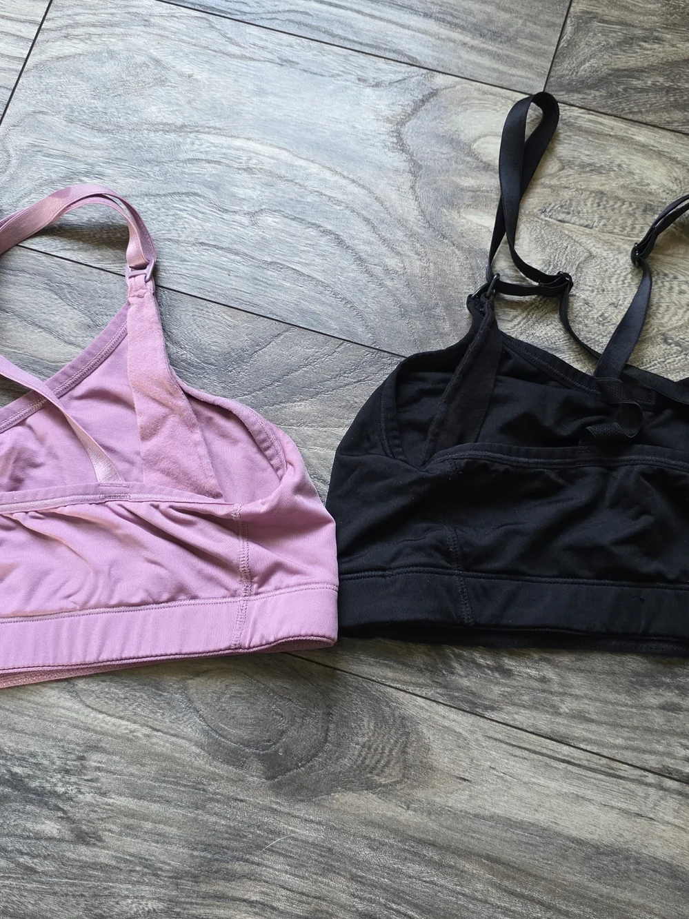 Motherhood Maternity Pink and Black Nursing Bralettes
